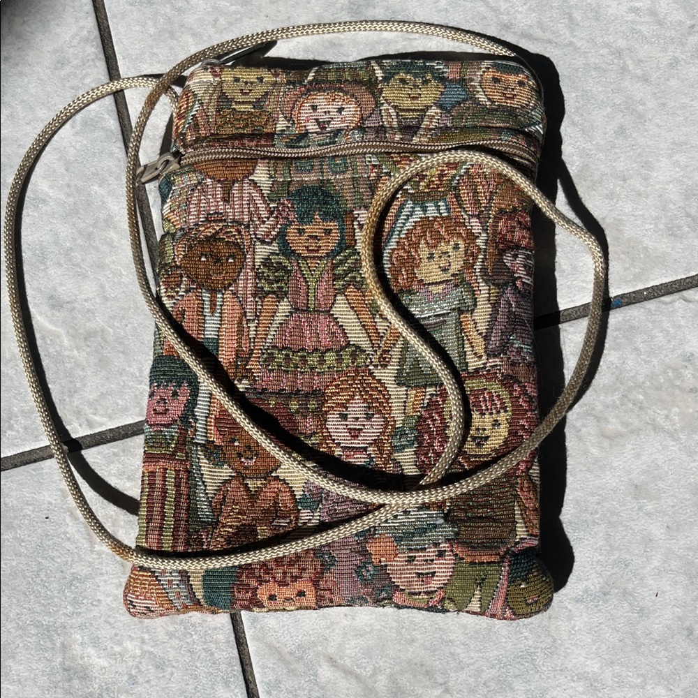 Vintage Character Tapestry Crossbody Bag
